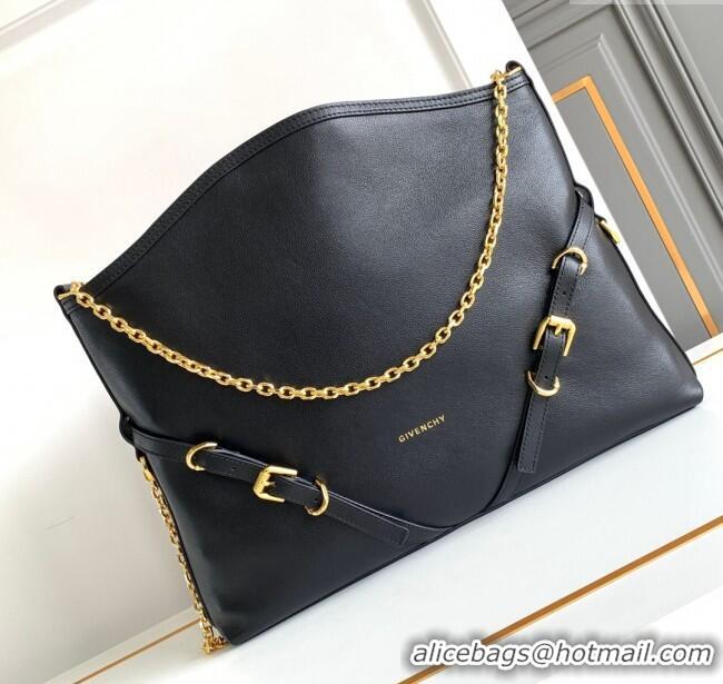 Market Sells Givenchy Medium Voyou Chain Bag in Tumbled Calfskin Leather 2503 Black/Gold 2024