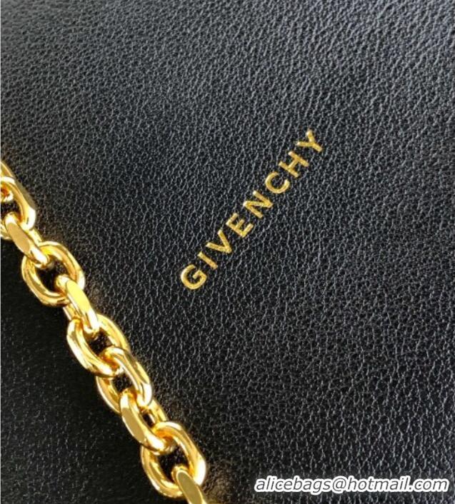 Market Sells Givenchy Medium Voyou Chain Bag in Tumbled Calfskin Leather 2503 Black/Gold 2024