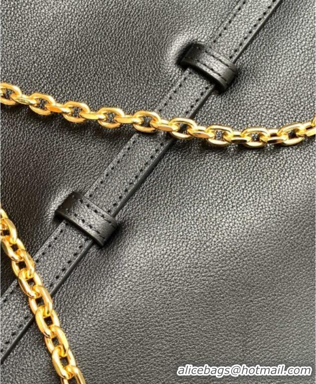 Market Sells Givenchy Medium Voyou Chain Bag in Tumbled Calfskin Leather 2503 Black/Gold 2024
