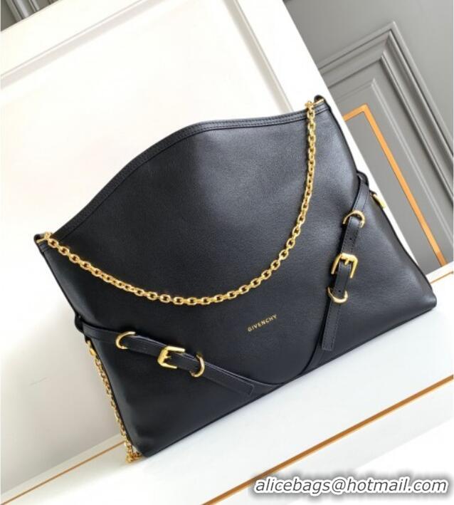 Market Sells Givenchy Medium Voyou Chain Bag in Tumbled Calfskin Leather 2503 Black/Gold 2024