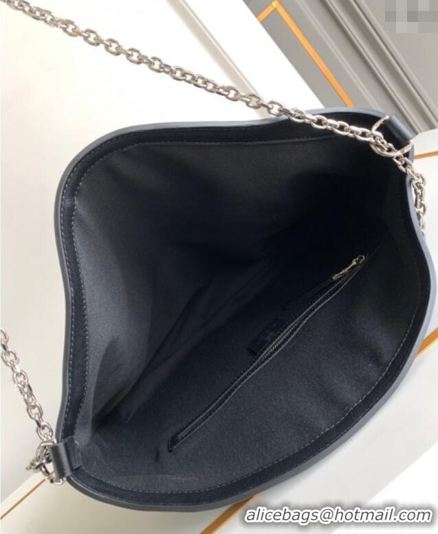 Best Grade Givenchy Medium Voyou Chain Bag in Tumbled Calfskin Leather 2503 Black/Silver 2024