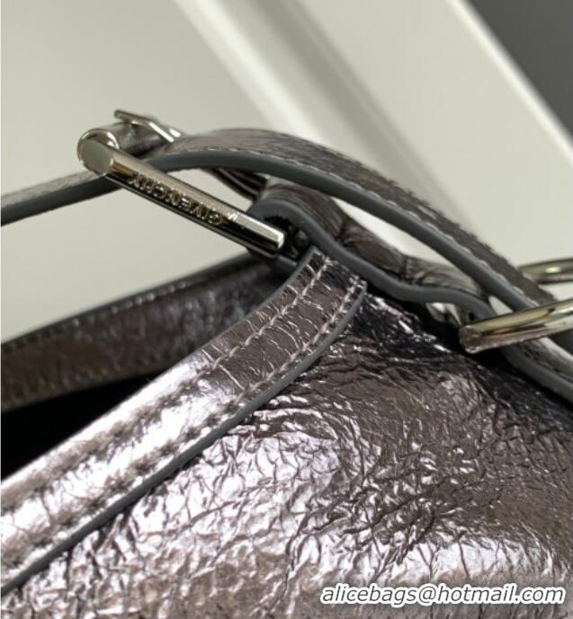 Discount Givenchy Medium Voyou Shoulder Bag in Laminated Leather 2503 Silver Grey 2024