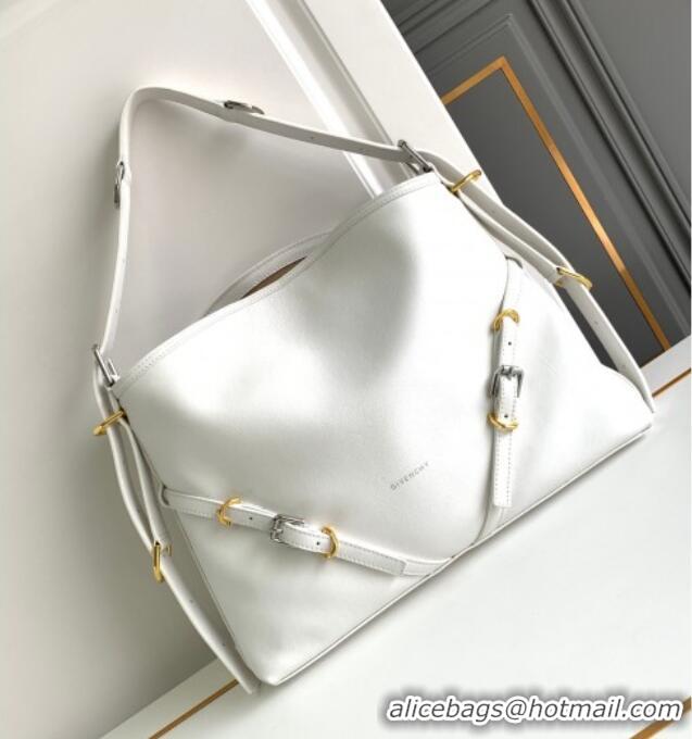 Well Crafted Givenchy Medium Voyou Shoulder Bag in Tumbled Buffalo Leather 2503 White 2024
