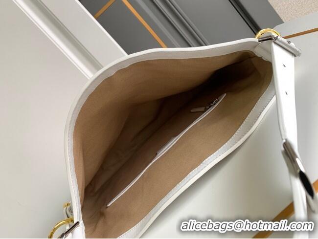 Well Crafted Givenchy Medium Voyou Shoulder Bag in Tumbled Buffalo Leather 2503 White 2024