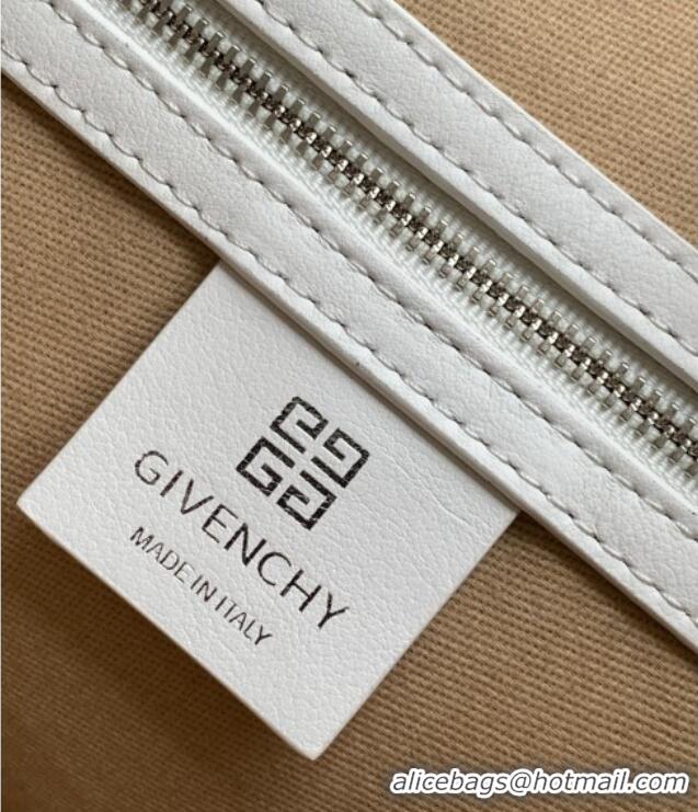 Well Crafted Givenchy Medium Voyou Shoulder Bag in Tumbled Buffalo Leather 2503 White 2024