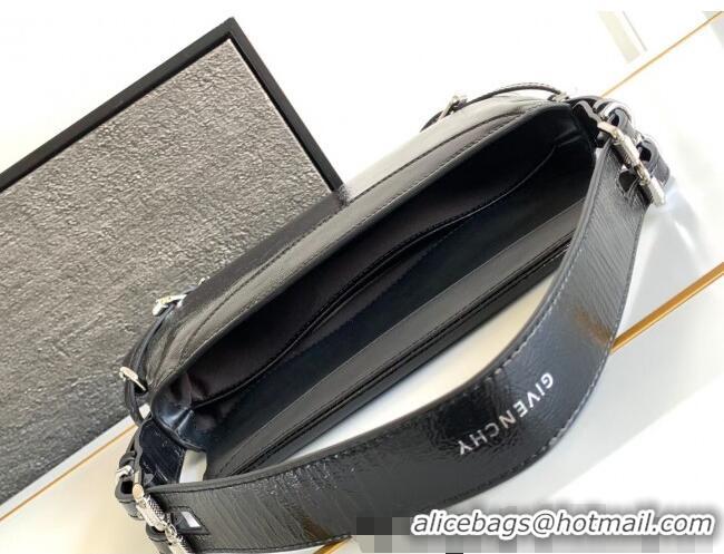 Best Quality Givenchy Small P'tit Voyou bag in patent leather 8013 Black 2025