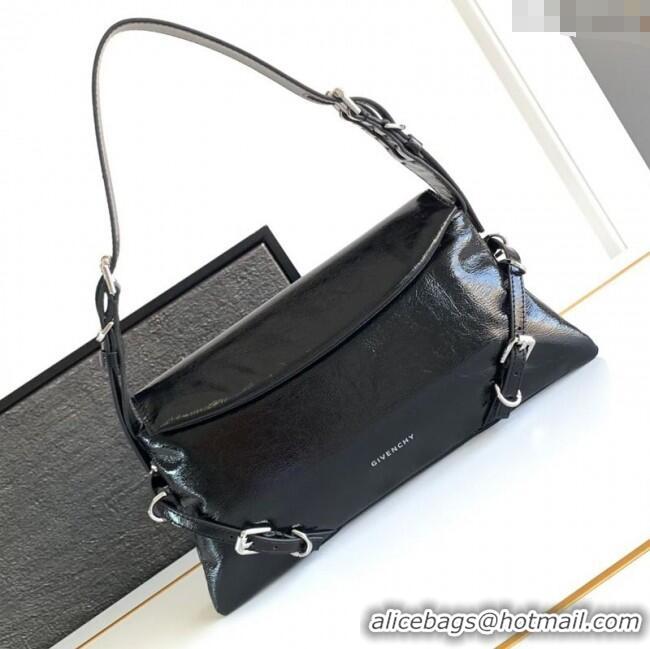 Best Quality Givenchy Small P'tit Voyou bag in patent leather 8013 Black 2025