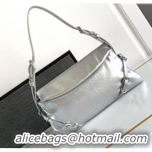 Famous Brand Givenchy Small P'tit Voyou bag in patent leather 8013 Silver 2025