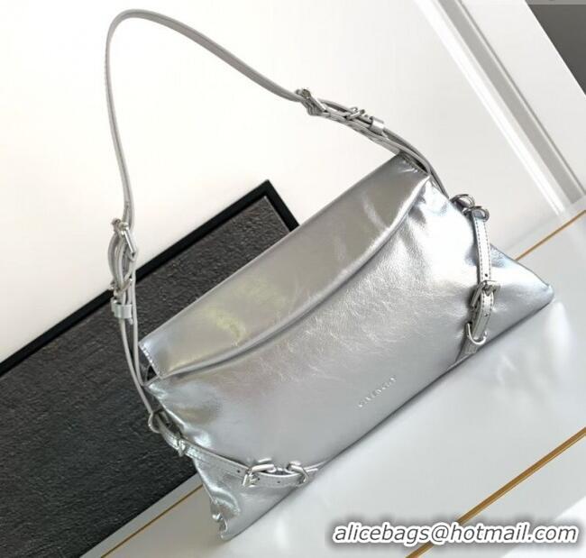 Famous Brand Givenchy Small P'tit Voyou bag in patent leather 8013 Silver 2025