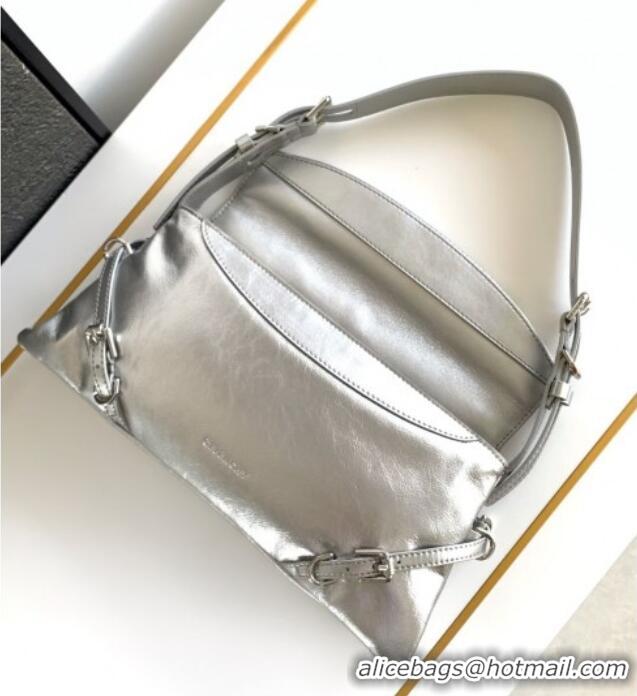 Famous Brand Givenchy Small P'tit Voyou bag in patent leather 8013 Silver 2025