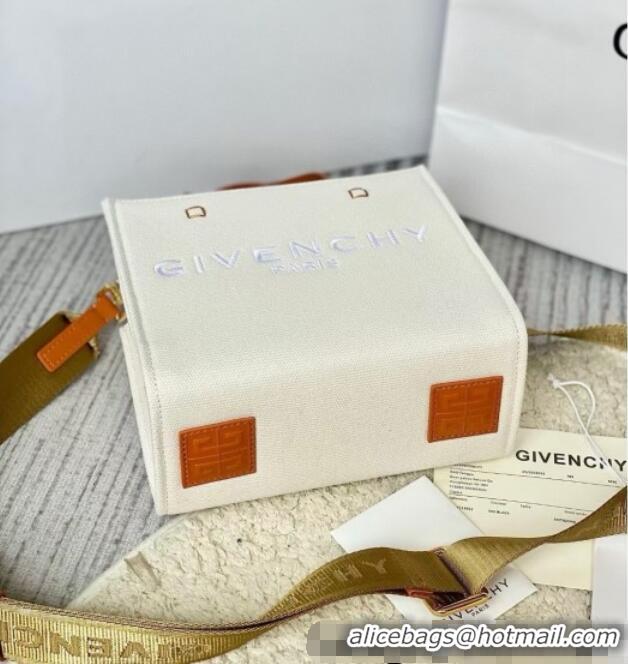 Buy Fashionable Givenchy Mini G-Tote shopping bag in canvas 8016 Beige/Brown 2025