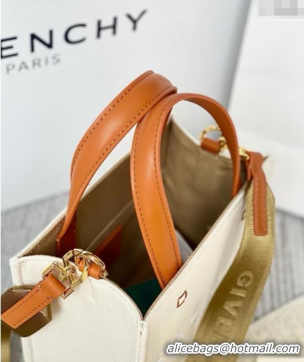 Buy Fashionable Givenchy Mini G-Tote shopping bag in canvas 8016 Beige/Brown 2025