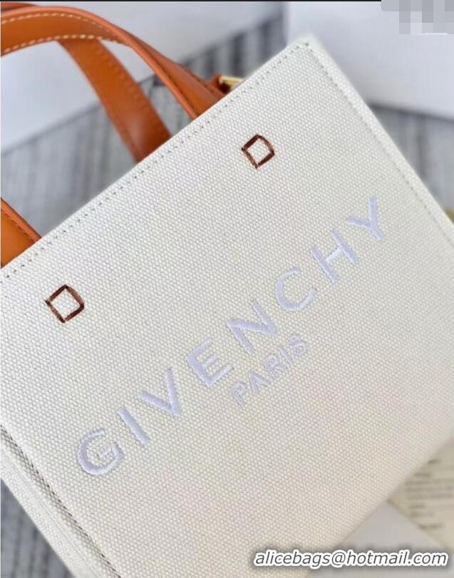 Buy Fashionable Givenchy Mini G-Tote shopping bag in canvas 8016 Beige/Brown 2025