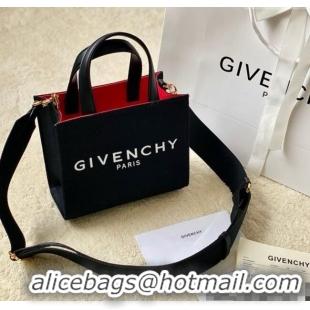 Top Quality Givenchy Mini G-Tote shopping bag in canvas 8016 Black/Red 2025