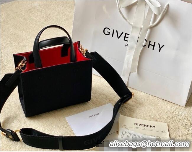 Top Quality Givenchy Mini G-Tote shopping bag in canvas 8016 Black/Red 2025