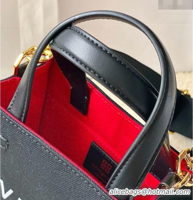 Top Quality Givenchy Mini G-Tote shopping bag in canvas 8016 Black/Red 2025