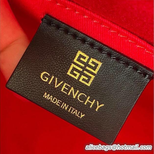 Top Quality Givenchy Mini G-Tote shopping bag in canvas 8016 Black/Red 2025
