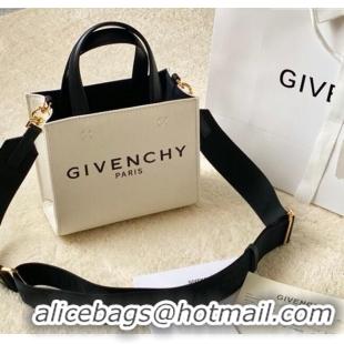 Top Grade Givenchy Mini G-Tote shopping bag in canvas 8016 Beige/Black 2025
