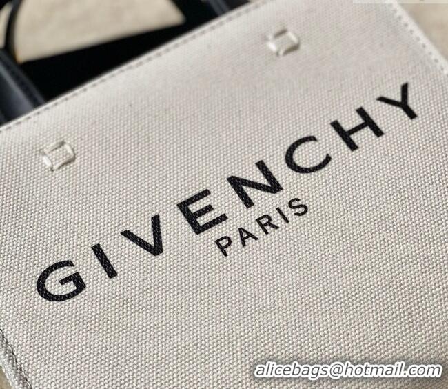 Top Grade Givenchy Mini G-Tote shopping bag in canvas 8016 Beige/Black 2025
