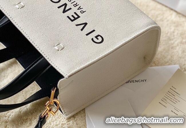 Top Grade Givenchy Mini G-Tote shopping bag in canvas 8016 Beige/Black 2025