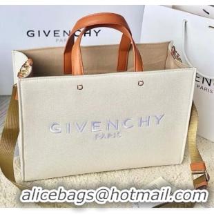 Shop Grade Givenchy Medium G-Tote shopping bag in canvas 8017 Beige/Brown 2025