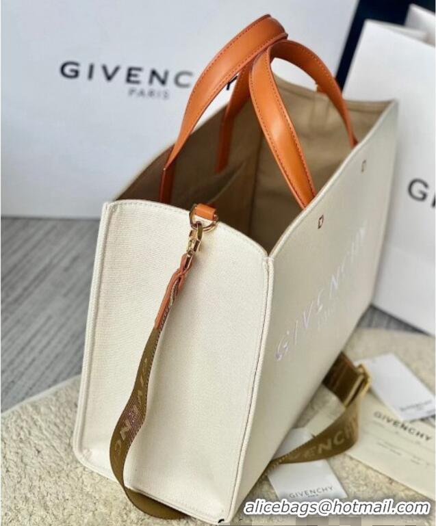 Shop Grade Givenchy Medium G-Tote shopping bag in canvas 8017 Beige/Brown 2025