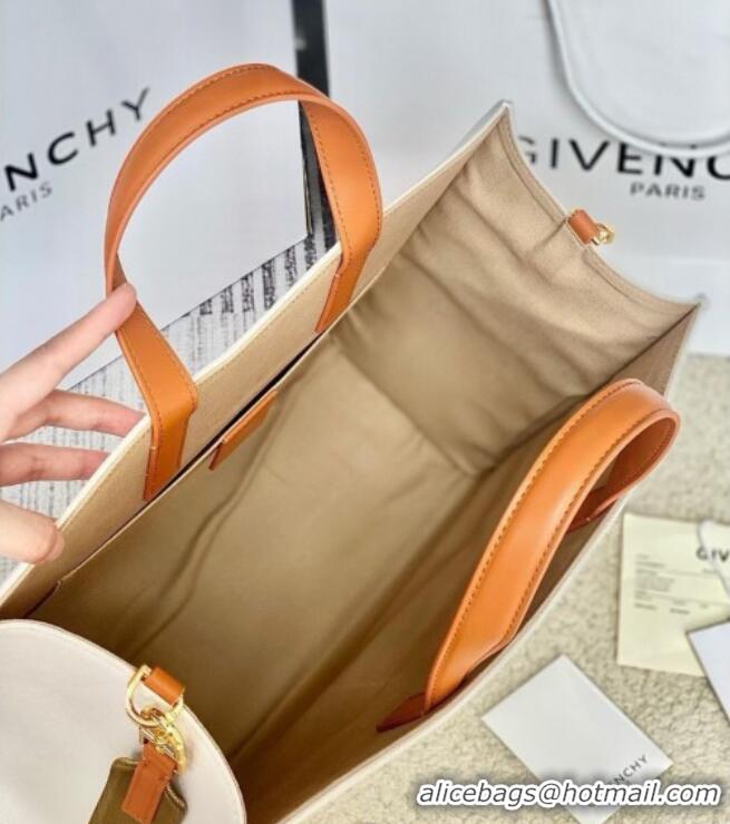 Shop Grade Givenchy Medium G-Tote shopping bag in canvas 8017 Beige/Brown 2025