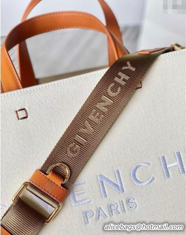 Shop Grade Givenchy Medium G-Tote shopping bag in canvas 8017 Beige/Brown 2025