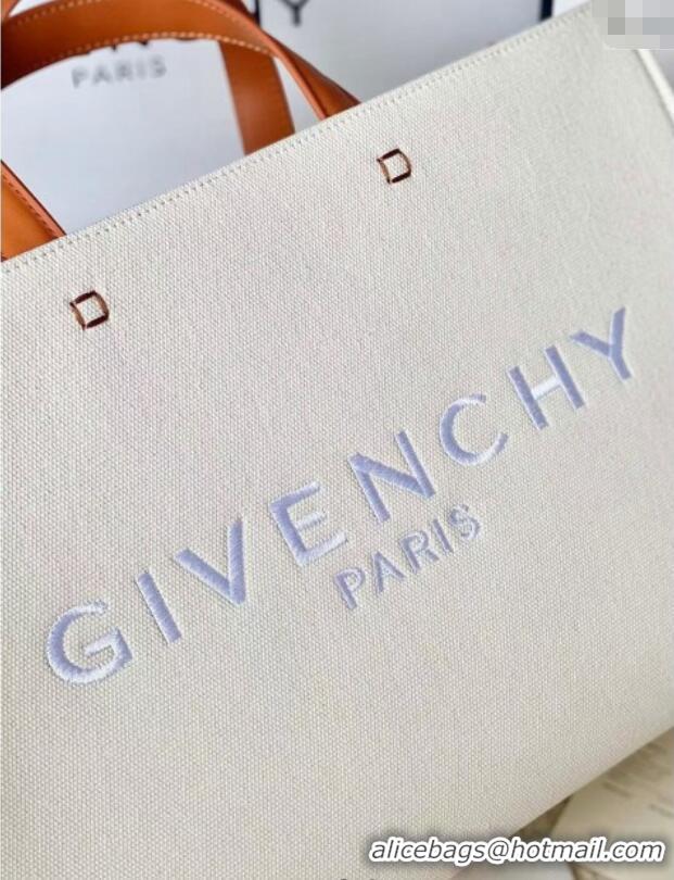 Shop Grade Givenchy Medium G-Tote shopping bag in canvas 8017 Beige/Brown 2025