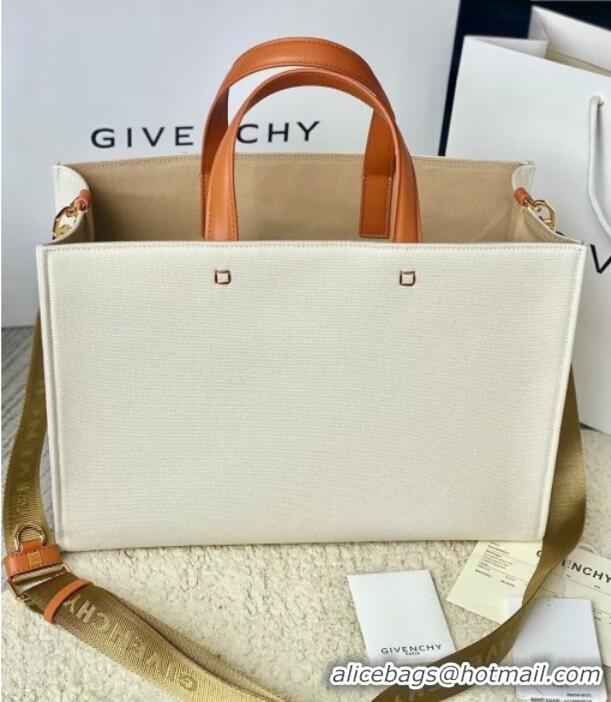 Shop Grade Givenchy Medium G-Tote shopping bag in canvas 8017 Beige/Brown 2025