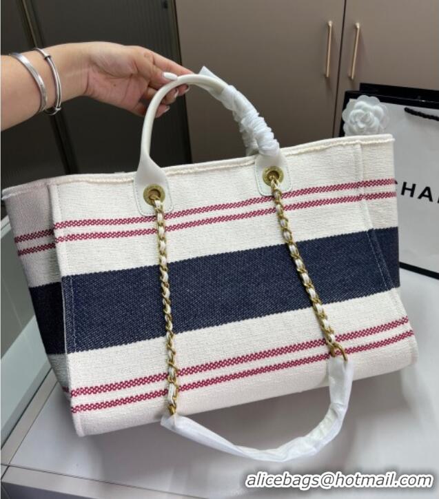 Market Sells Chanel Deauville Large Shopping Bag 0723 Navy Blue 2025