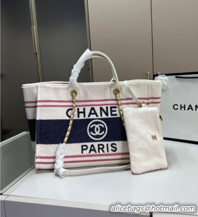 Market Sells Chanel Deauville Large Shopping Bag 0723 Navy Blue 2025