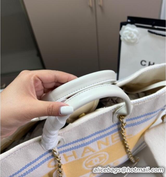 New Release Creation Chanel Deauville Large Shopping Bag 0723 Yellow 2025