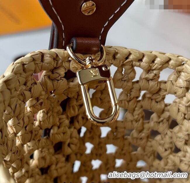 New Design Louis Vuitton All In BB Bucket Bag in Raffia Straw 0723 Beige 2025