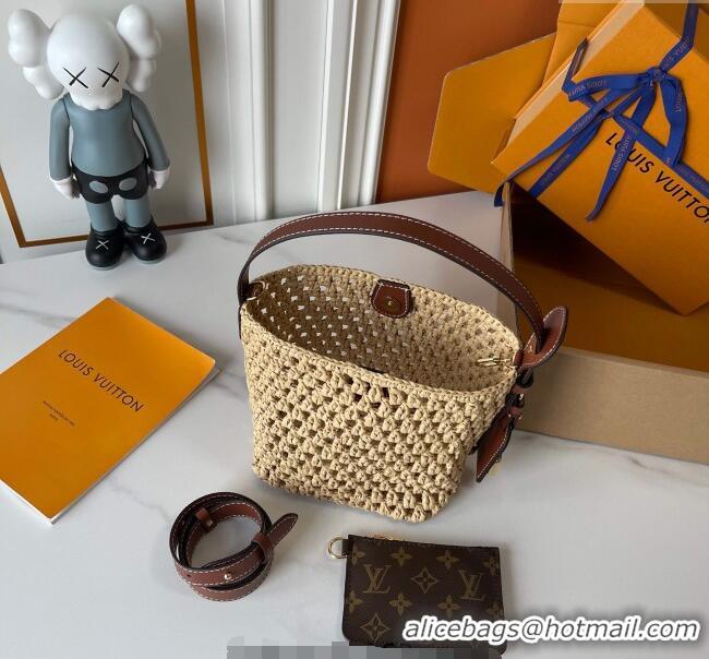 New Design Louis Vuitton All In BB Bucket Bag in Raffia Straw 0723 Beige 2025