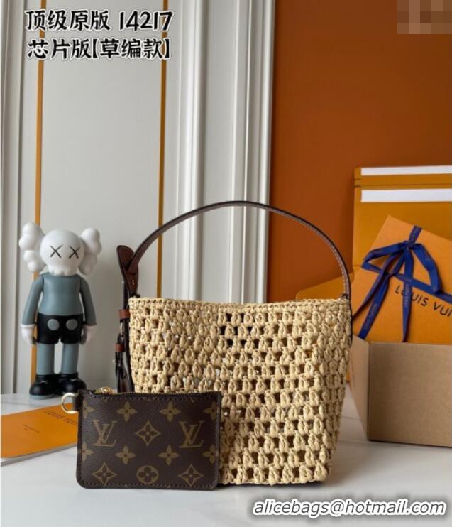 New Design Louis Vuitton All In BB Bucket Bag in Raffia Straw 0723 Beige 2025