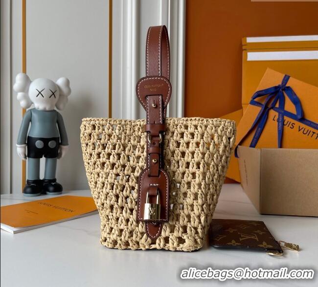 New Design Louis Vuitton All In BB Bucket Bag in Raffia Straw 0723 Beige 2025