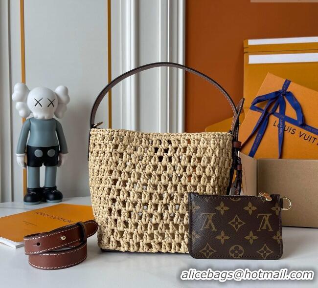 New Design Louis Vuitton All In BB Bucket Bag in Raffia Straw 0723 Beige 2025