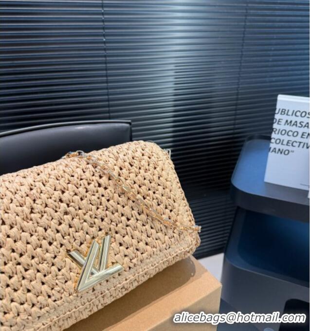 Good Quality Louis Vuitton Twist West Bag in Raffia Straw M25030 2025