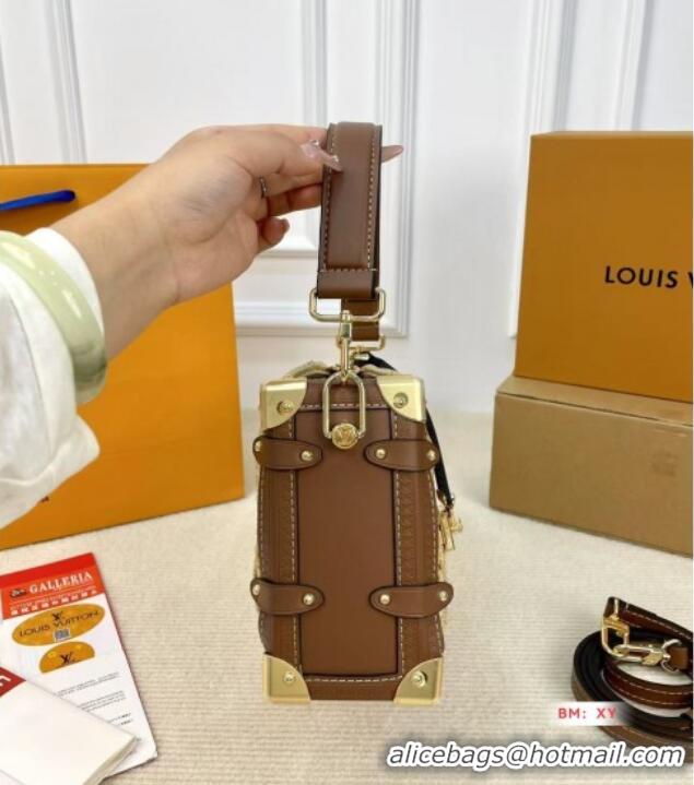 Spot Cheap Louis Vuitton Side Trunk MM Bag in Straw M14405 2025