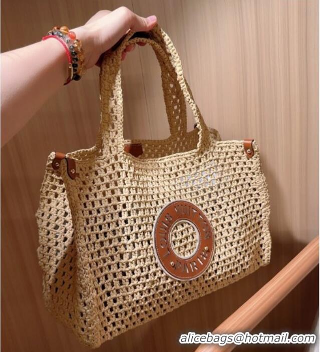 Cheap Wholesale Louis Vuitton OnTheGo MM Tote Bag in Straw M24723 2025