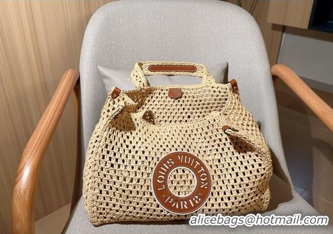 Cheap Wholesale Louis Vuitton OnTheGo MM Tote Bag in Straw M24723 2025