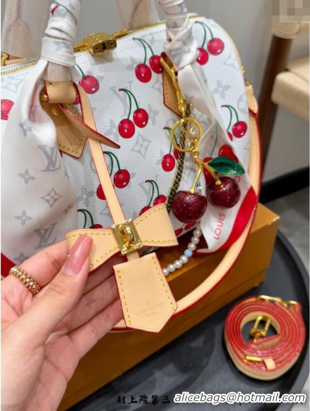 Well Crafted Louis Vuitton LV x TM Speedy Bandouliere 25 Bag in Monogram Cherry 0723 White 2025