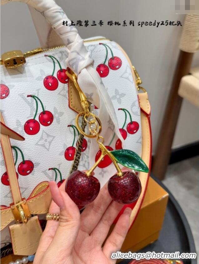 Well Crafted Louis Vuitton LV x TM Speedy Bandouliere 25 Bag in Monogram Cherry 0723 White 2025