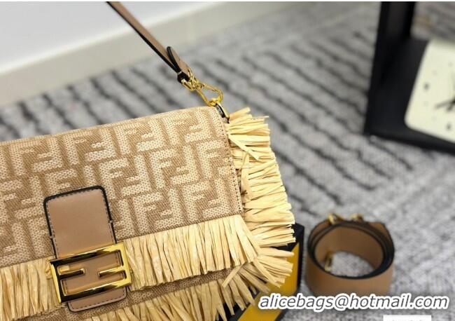 Best Price Fendi Baguette Bag in Straw with Fringe F0723 2025