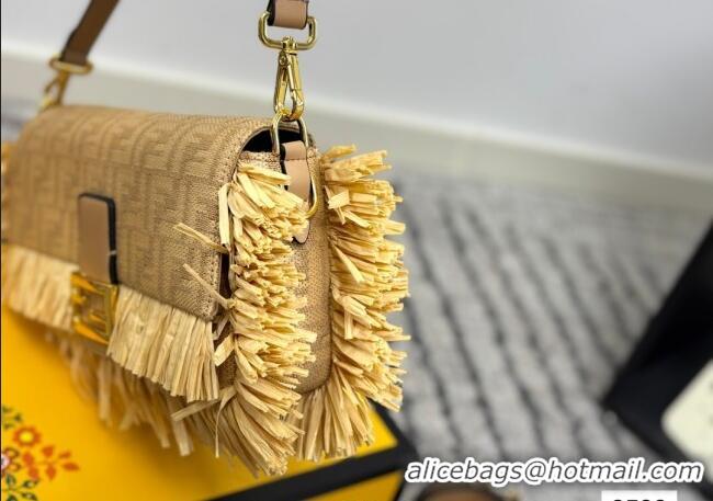 Best Price Fendi Baguette Bag in Straw with Fringe F0723 2025