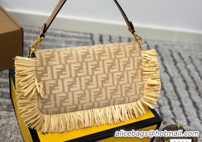 Best Price Fendi Baguette Bag in Straw with Fringe F0723 2025