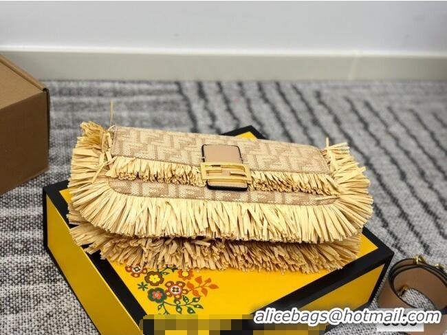Best Price Fendi Baguette Bag in Straw with Fringe F0723 2025
