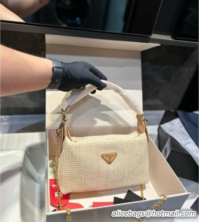 Luxury Cheap Prada Hobo Bag 072302 Beige 2025
