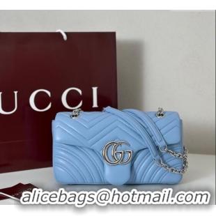 Best Price Gucci GG Marmont Medium Shoulder Bag 837267 Light Blue 2025